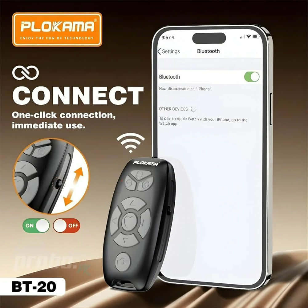 📸 PLOKAMA BT-20 — الإكسسوار السحري للتحكم الكامل في هاتفك عن بُعد!